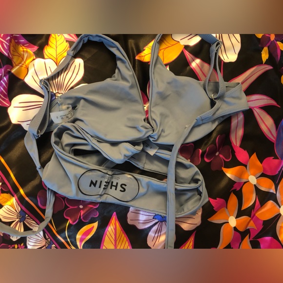 Blue/Robins Egg Coloured 2 Piece Bikini with Brazilian-Tanga Style Bottom (New!) - Picture 7 of 10